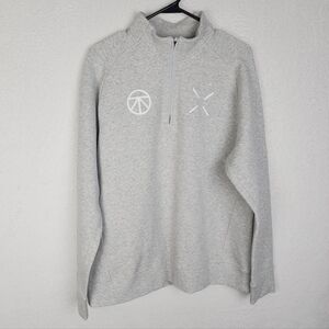 TEN THOUSAND Therabody Reset Edition Light Heather Grey Quarter Zip Sweater XL